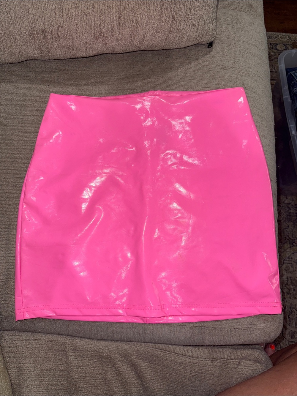 Pink Patent Mini Skirt